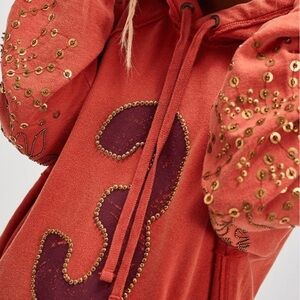 FREE PEOPLE➕WE THE FREE Sparkle Daze Kango Hoodie NWT